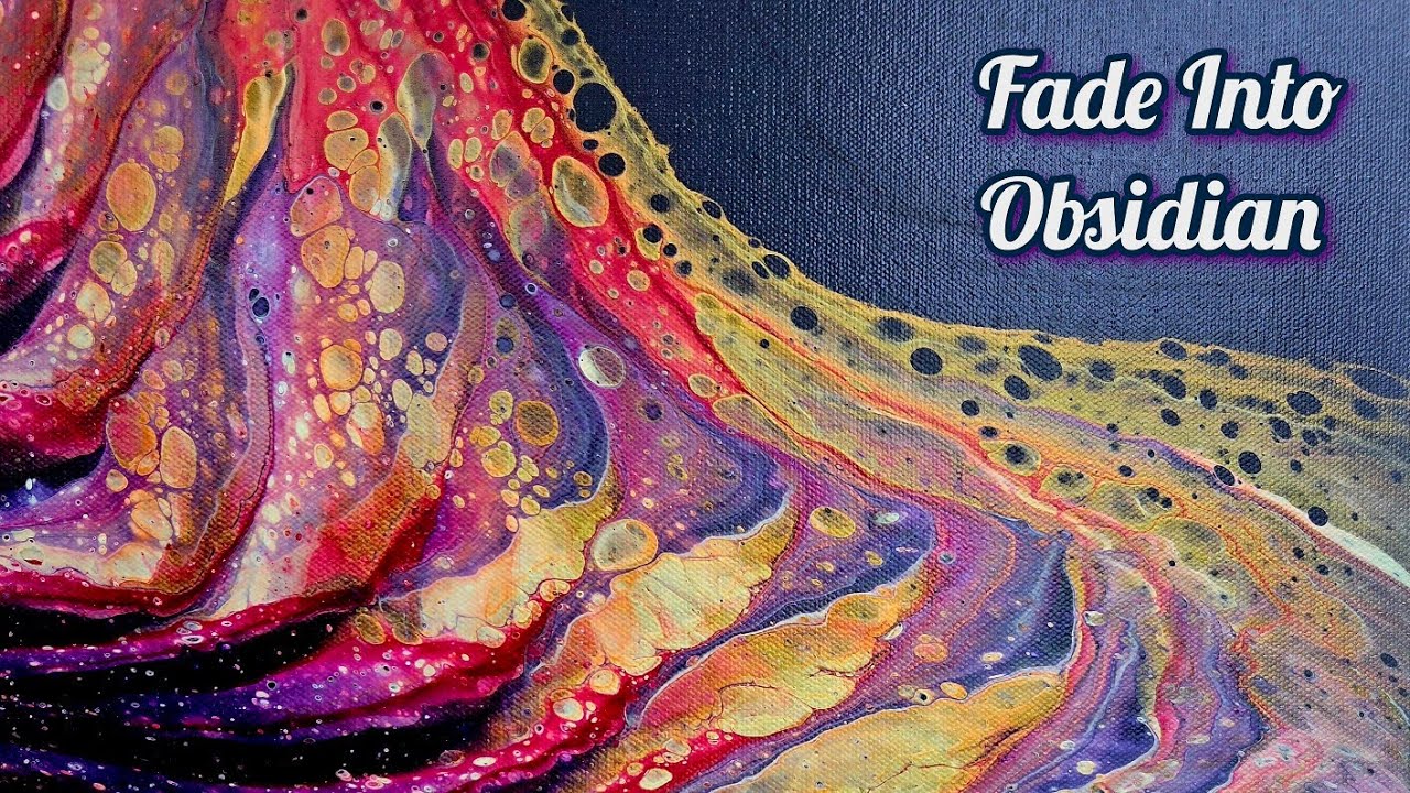 Fade Into Obsidian✨️ Fantastic Acrylic Layered Cup Wandering Ring Pour Experiment