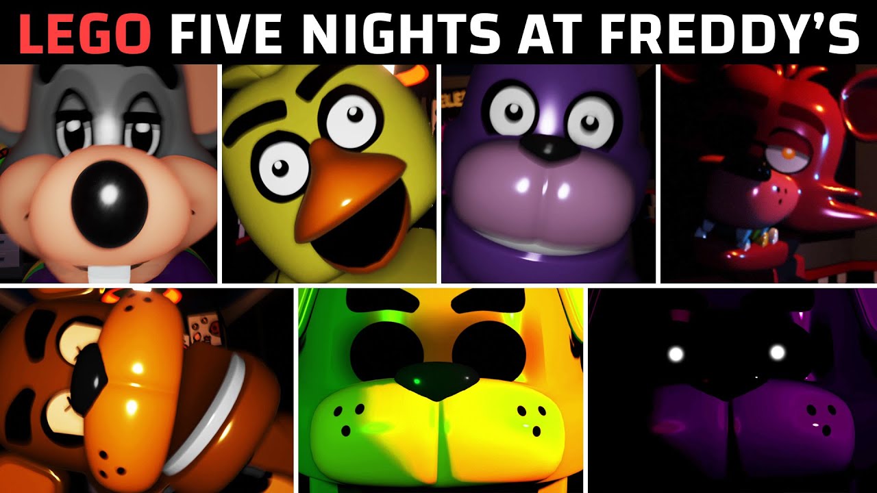 Lego Five Nights at Freddy's - All Jumpscares & Sparky