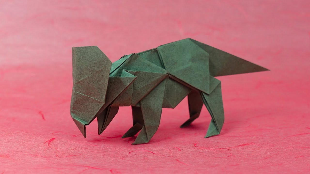 【恐竜折り紙】プロトケラトプス Dinosaur Origami Protoceratops