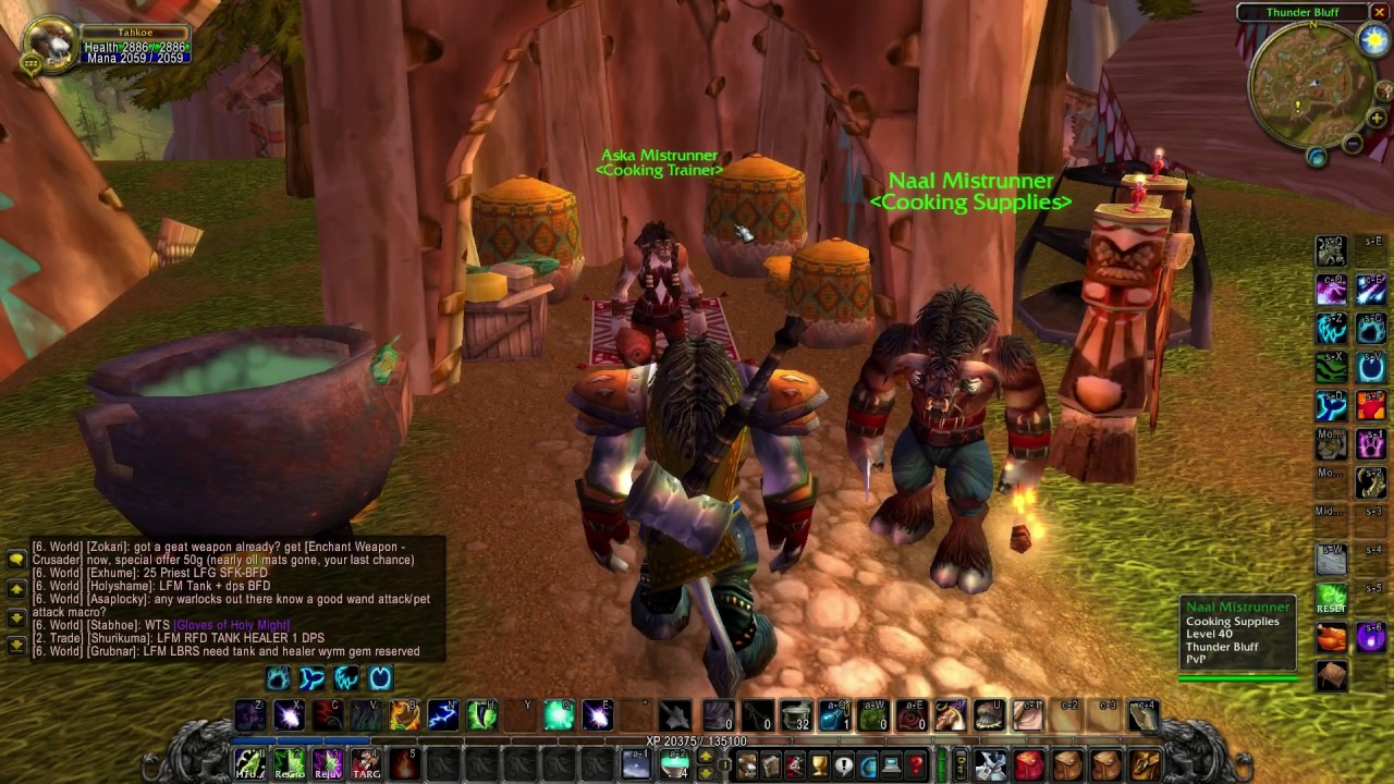 Where is Cooking Trainer of Thunder Bluff - Vanilla WoW  Elysium