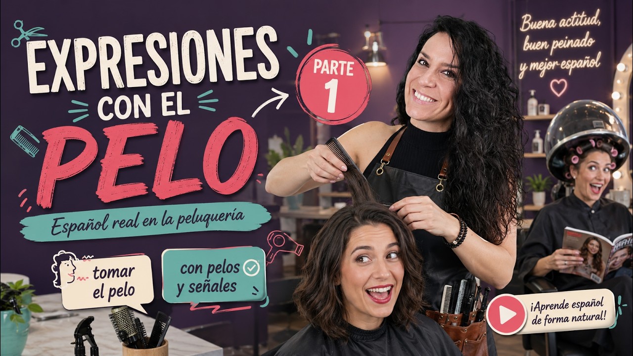 1ª PARTE  EXPRESIONES CON  PELO. Habla español como un nativo. #AprenderEspañol #Vocabulario