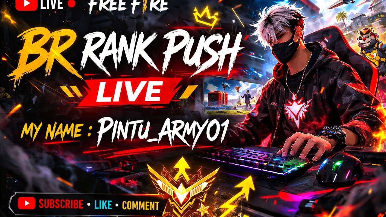 FREE FIRE LIVE 🔴 | BR RANK PUSH | Hindi Gameplay | Grandmaster Grind | Pintu_army01