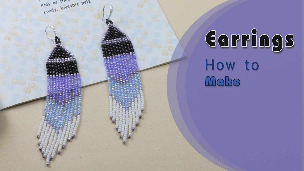 Native American Style Earrings | Easy to make earrings | Brick stitch and Fringe Beaded Earrings