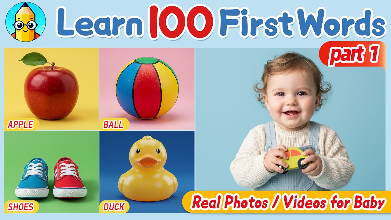 First 100 Words for Kids | Ms Rachel Style Animated Read Aloud for Babies & Toddlers | Learn To Talk