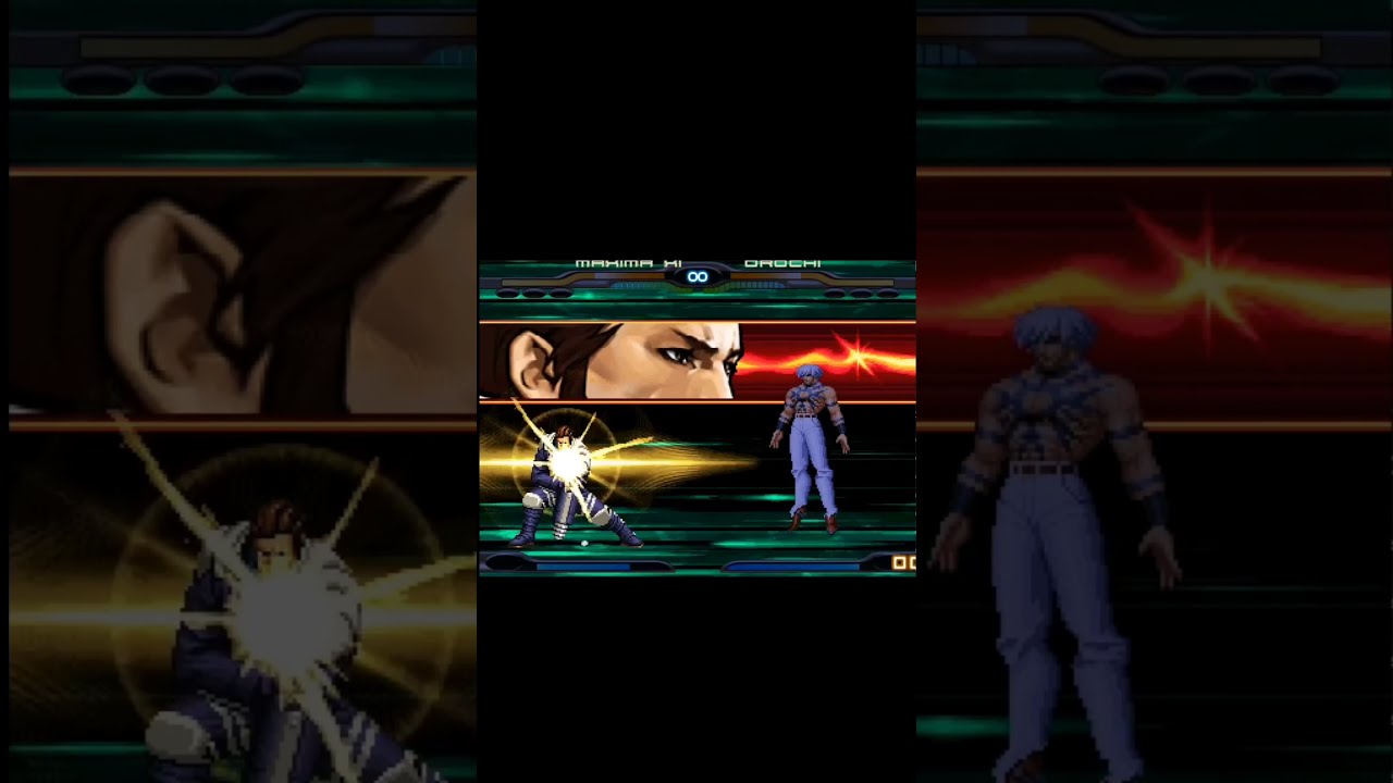 Maxima vs  Orochi.🔥☠️epic super hidden moves.  #kof #shorts #mugen #maxima #orochi