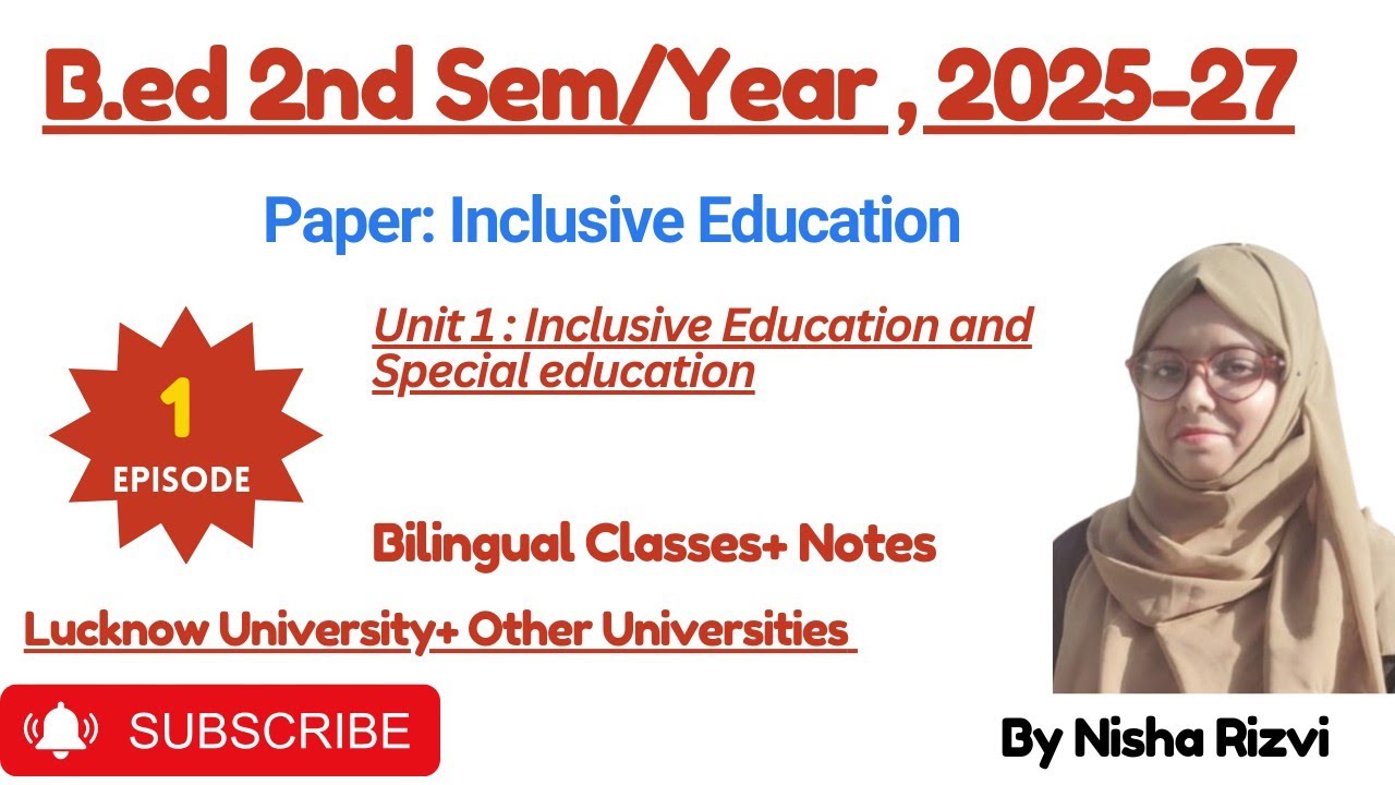 Inclusive Education & Special Education | Concept, Definition, Features, Importance | B.Ed 2nd Sem