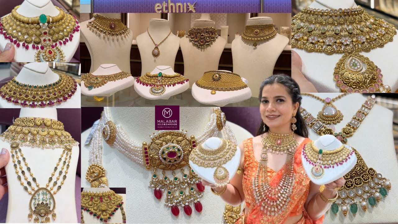 Malabar Ethnix collection Bridal chokers,Long raniharams starts @1.2 lakh rs/-,VA @18% with prices