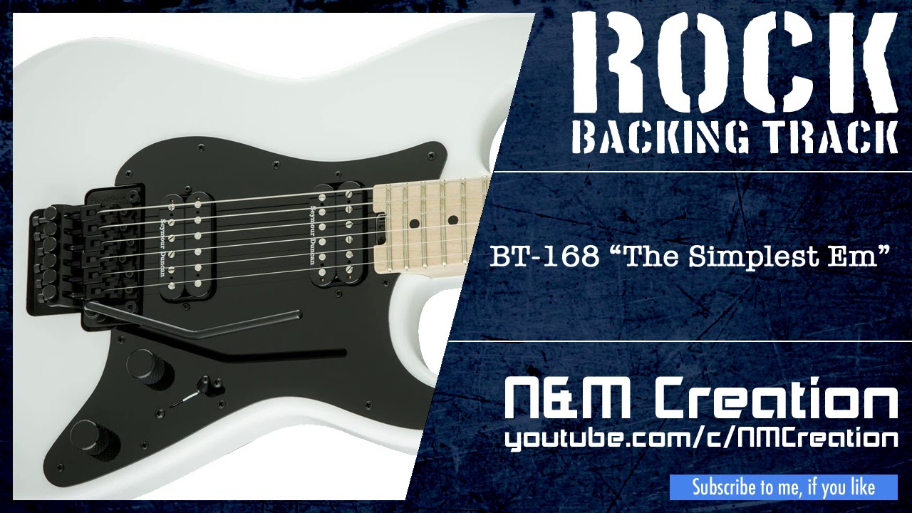 Simple Fast Hard Rock Backing Track in Em | BT-168