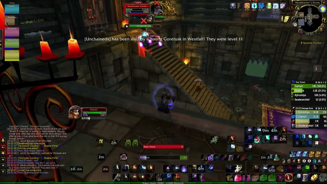WoW Classic Hardcore Scholomance Last Boss Fiasco - 60 Warrior Dead