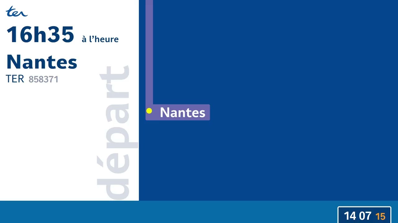 [SNCF] Annonce de départ d'un TER vers Nantes en gare de Rennes