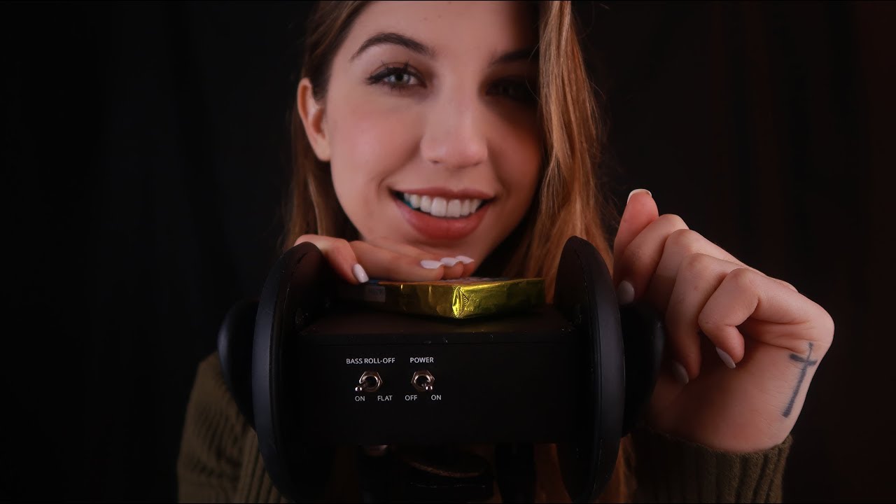 ASMR Gum Chewing and Crinkly Tapping~