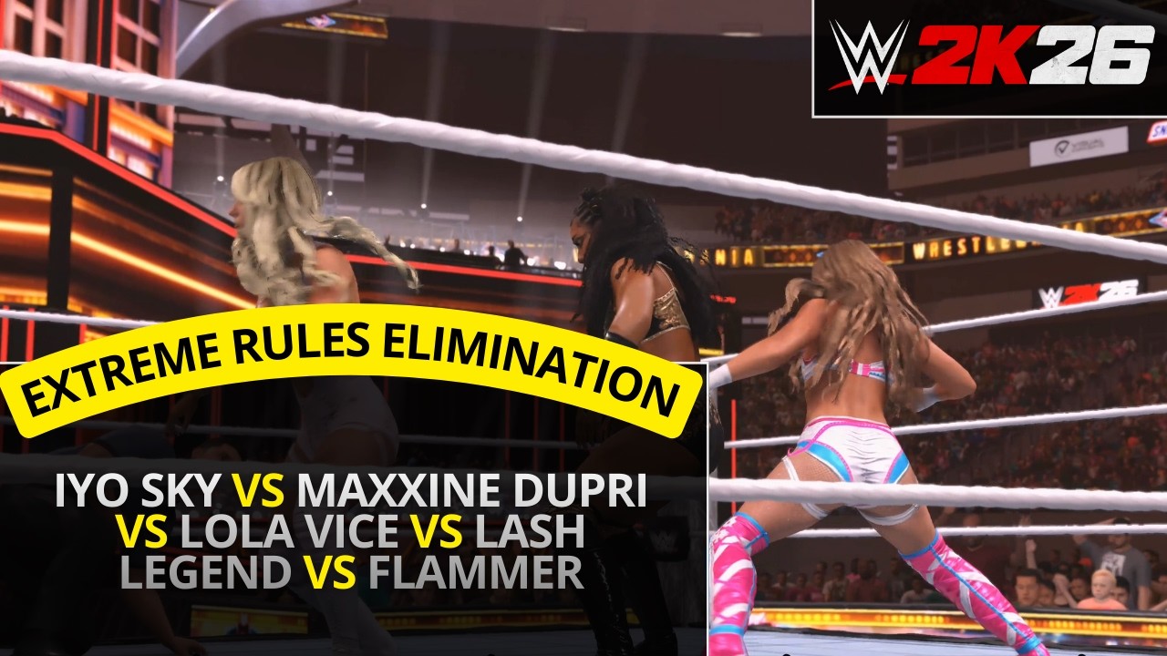 WWE 2K26 – Айо Скай против Лэша против Лолы Вайс против Максин Дюпри против Флэммера (матч на выб...