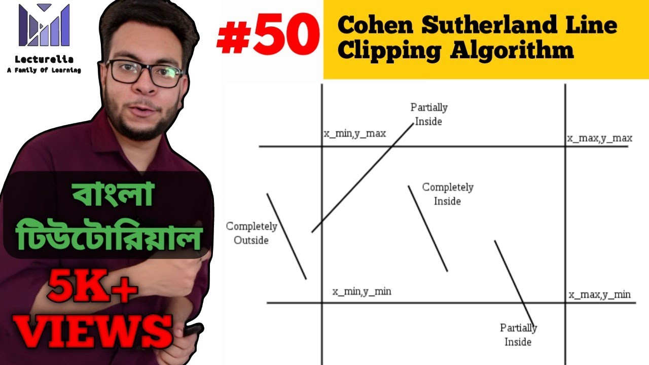 (Part-7.6) Cohen Sutherland Line Clipping (Numerical)  | কম্পিউটার গ্রাফিক্স বাংলা টিউটোরিয়াল