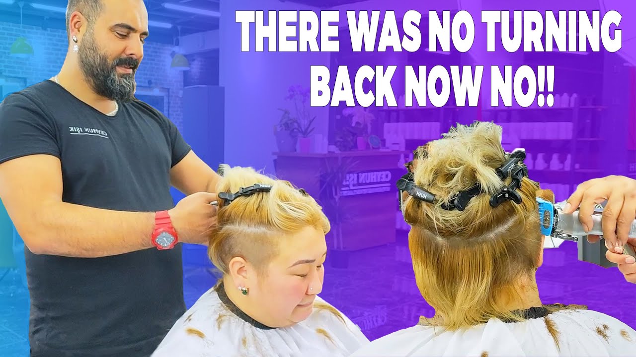 She SHAVED her hair 🪒 Did she regret it? | HAIR ASMR CEYHUN