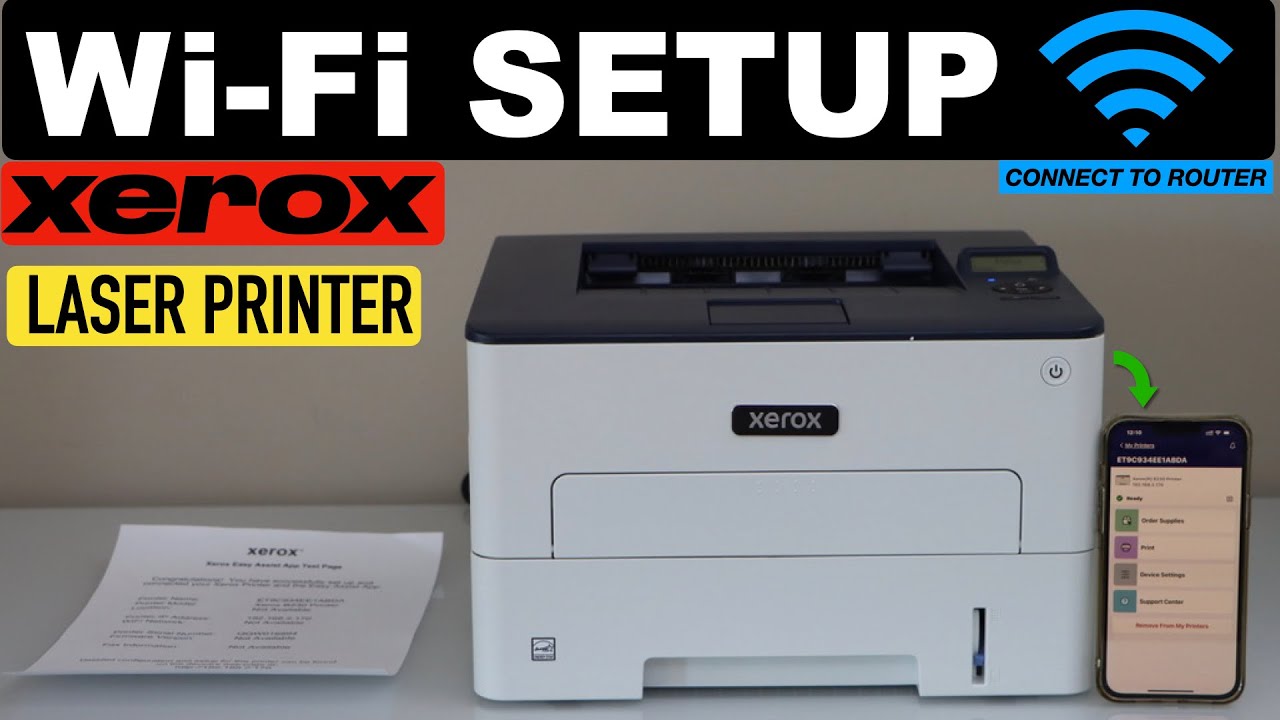 Xerox Printer WiFi Setup Using The Display Panel, Add In iPhone !