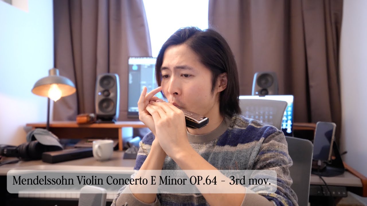 Mendelssohn Violin Concerto E Minor OP.64, 3rd mov - Cy Leo with Chromatic Harmonica