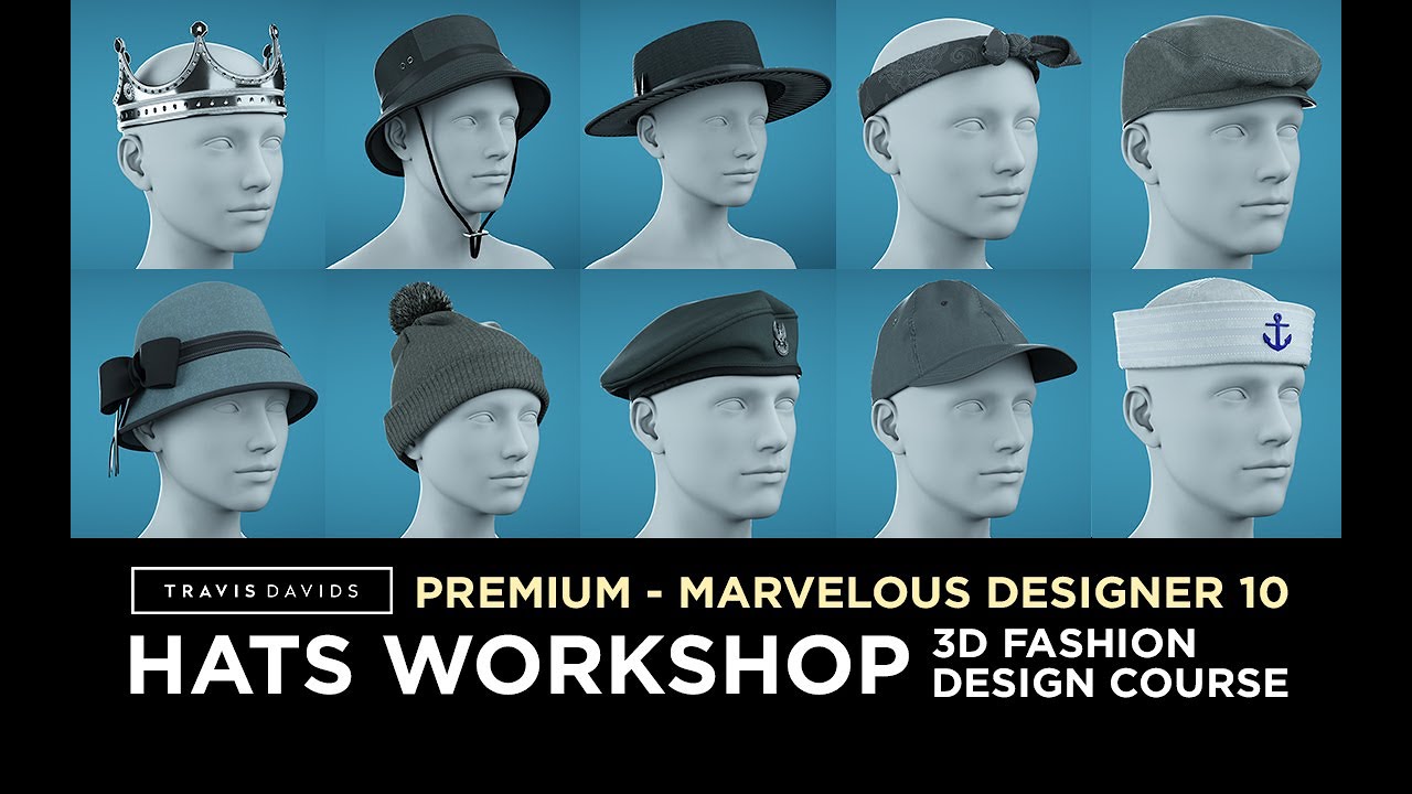 NEW COURSE - Marvelous Designer Hats - 3D Fashion Design - Promo Video