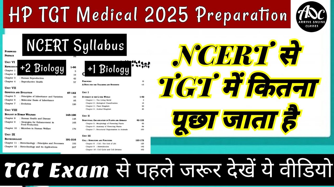 HP TGT commission Preparation 2025 / HPTGT Medical Commission Biology Syllabus /TGT preparation 2025