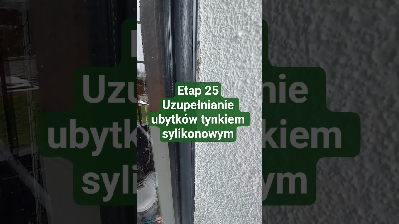 Wypełnianie ubytków  za pomocą tynków silikonowych. Elewacja z wełny mineralnej skalnej etap 25.