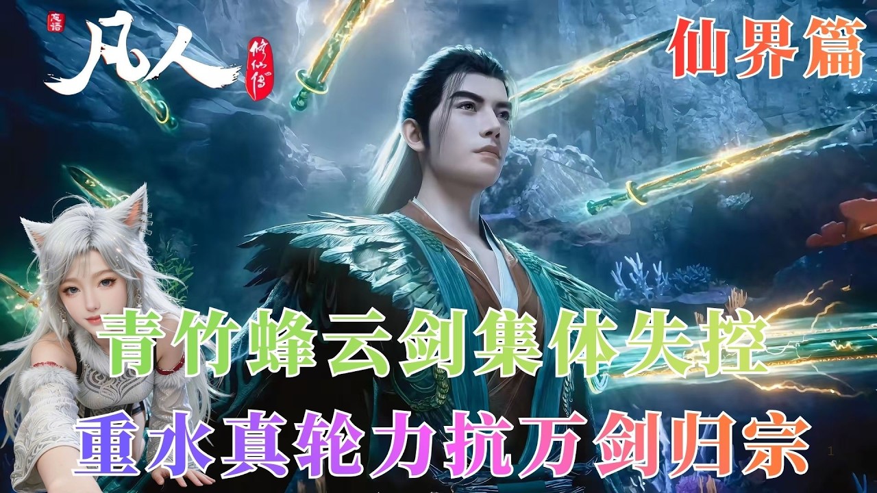 凡人修仙传中886;韩立陆雨晴误入穿界碑，青竹蜂云剑竟集体失控飞入云海！