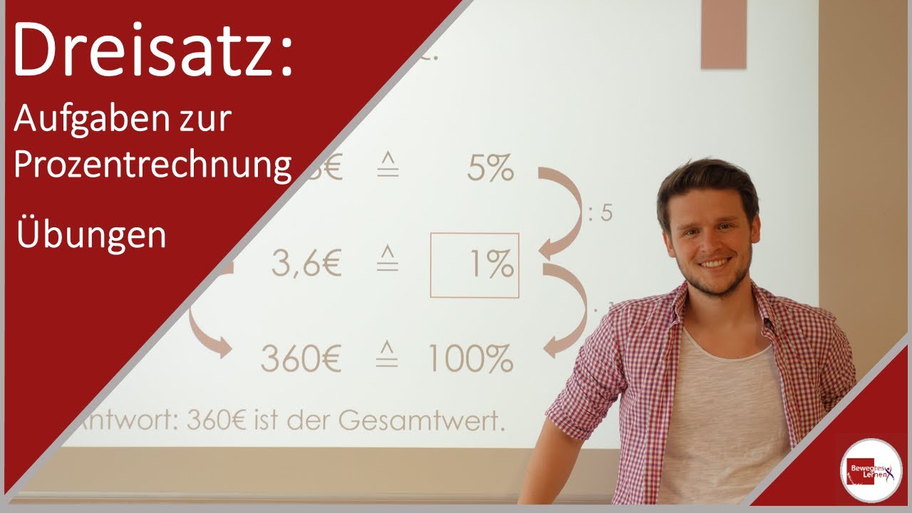 Prozentrechnung mit Hilfe des Dreisatz: (Grundwert, Prozentwert, Prozentsatz) &Uuml;bungen