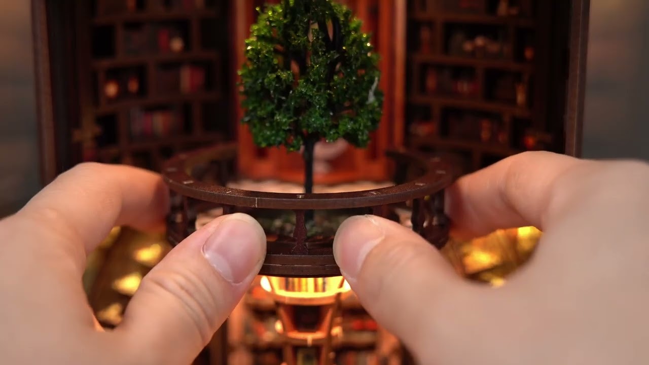 Wisdom Rings DIY Book Nook Kit | Circular Fantasy Library Bookshelf Insert
