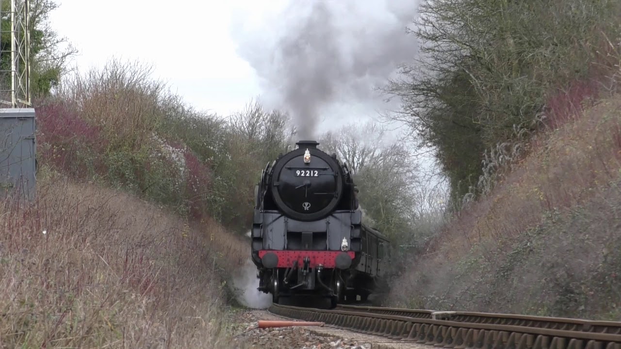 9F on The Alps! 92212 at the Mid Hants 29/12/2018