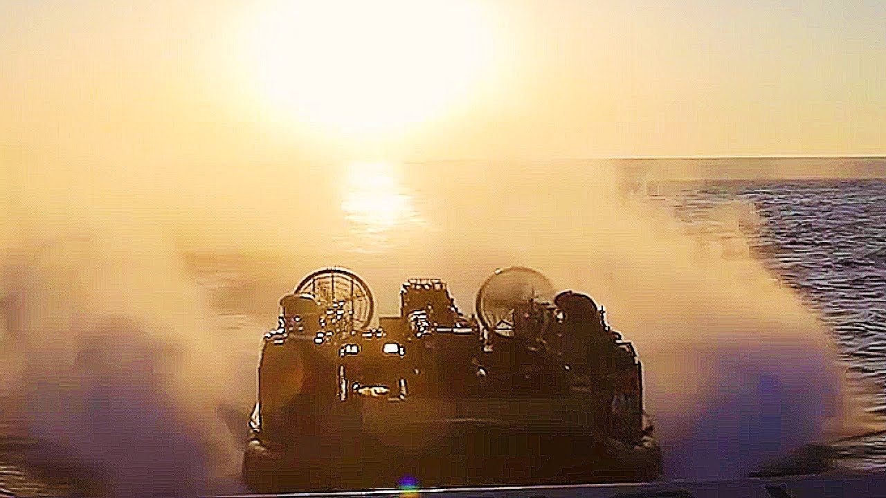 16,000 Horsepower Hovercrafts Conduct Well Deck Operations (Mediterranean Sea)