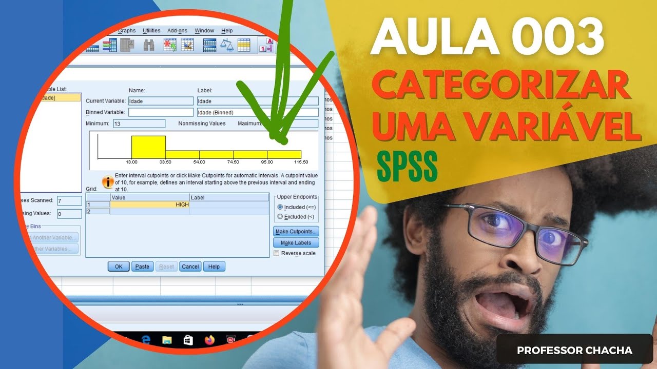 Aula 003 - Como Categorizar uma Variável Quantitativa no SPSS