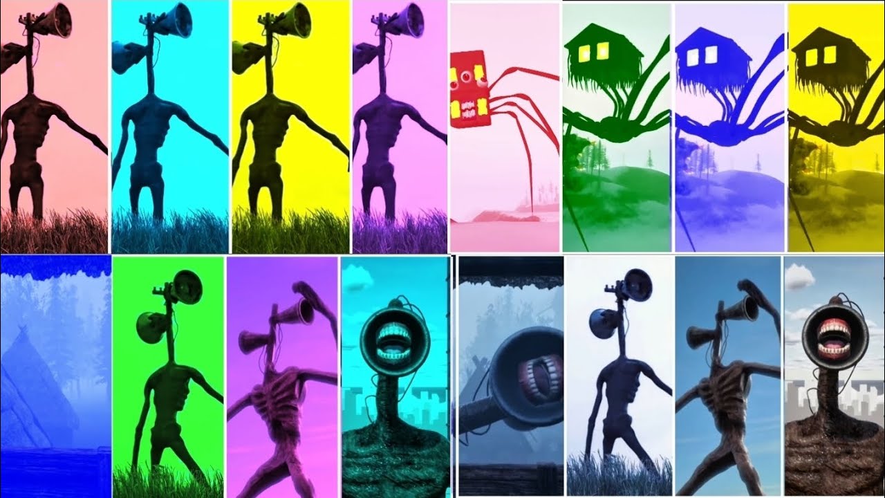 siren head and house head all battles | fun collors  #amazing #coffindance #sirenchallenge 