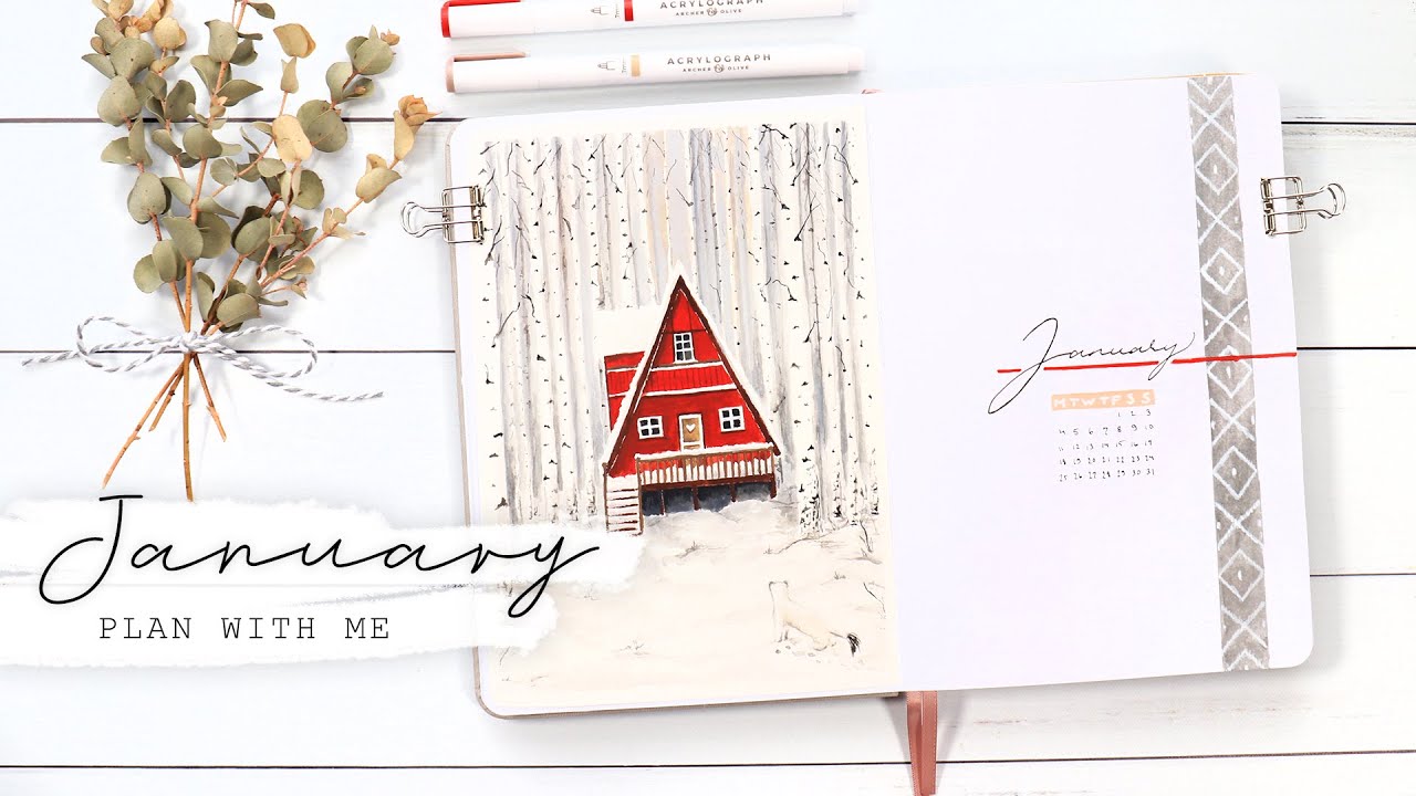 JANUARY 2021 Plan With Me // Bullet Journal Monthly Setup (+ Journaling App)