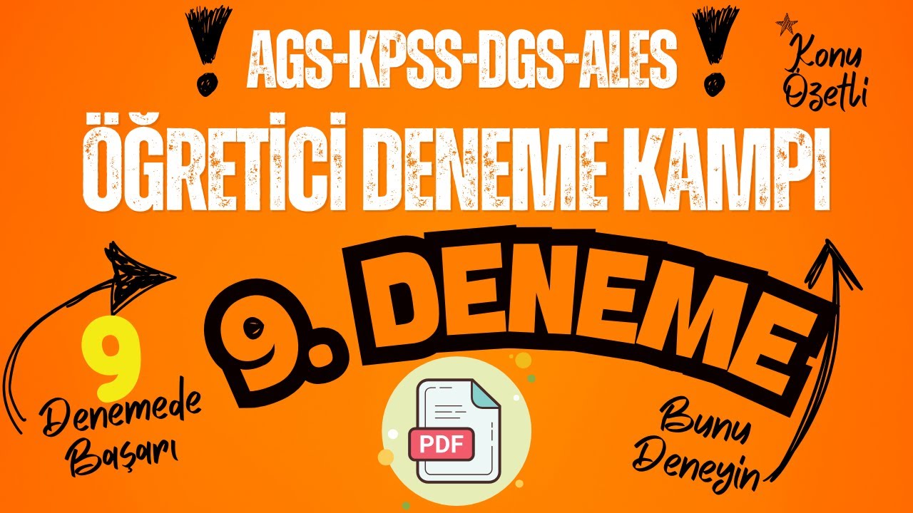 ÖĞRETİCİ DENEME 9-FULL VERSİYON #ags #dgs #kpss #ales #matematik
