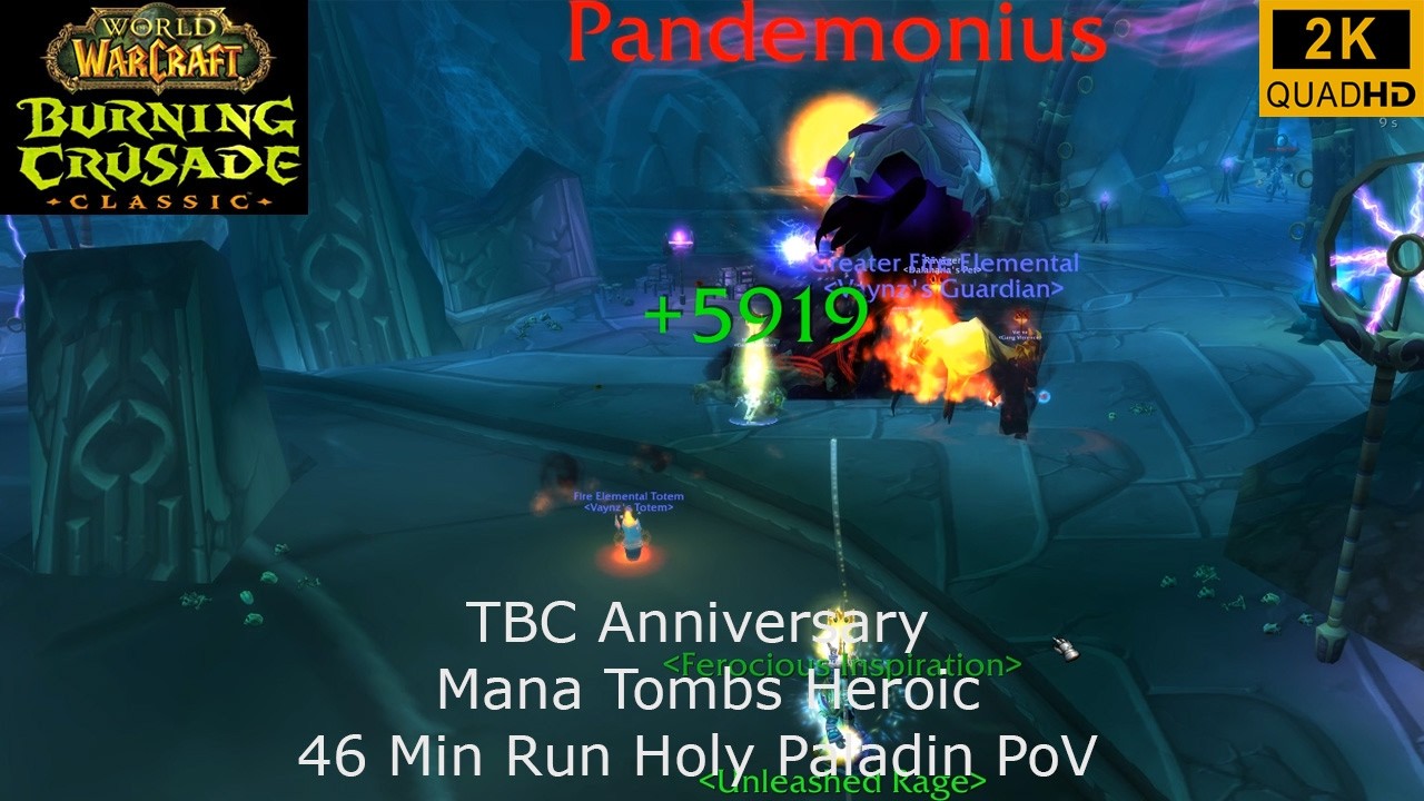 WoW TBC Anniversary | Mana Tombs Heroic 46 Min Run | Holy Paladin PoV | 2K