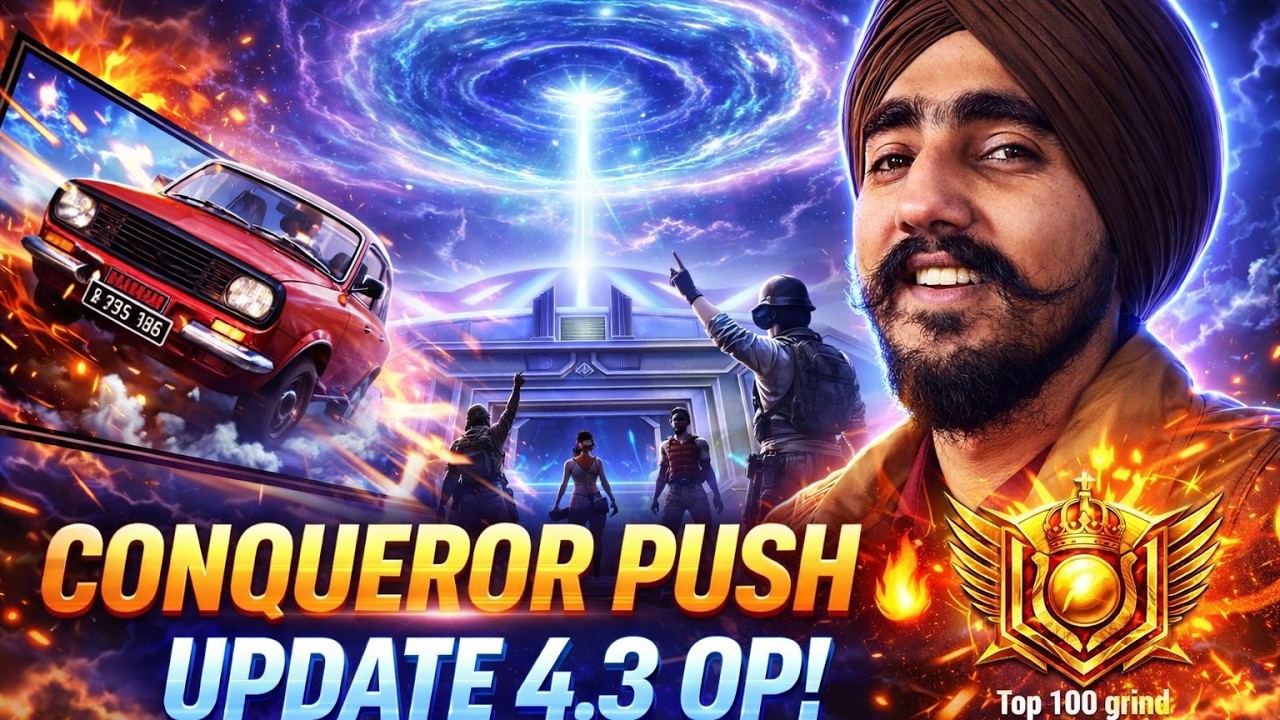 CONQUEROR PUSH 🔥 NEW 4.3 UPDATE OP GAMEPLAY | TOP 100 GRIND 💯 BGMI LIVE #bgmilive