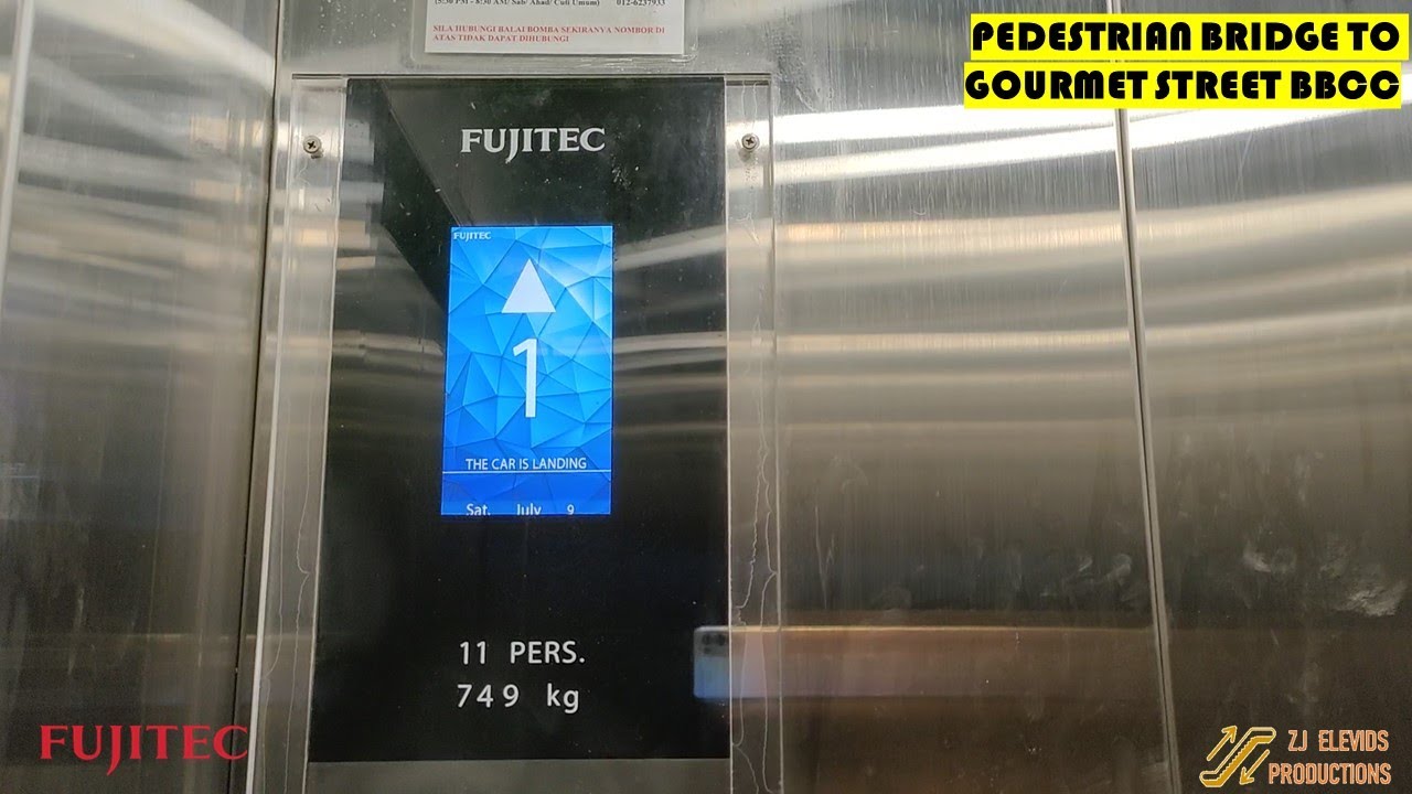 A Fujitec Elevator at Pedestrian Bridge to Gourmet Street BBCC, Kuala Lumpur, Malaysia.