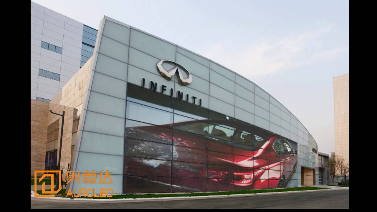 transparent LED display application in 4S sotre
