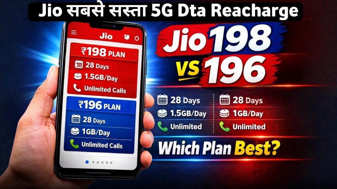 Jio 198 Plan | Jio 196 Plan Details | Jio 5G Unlimited Data Plan