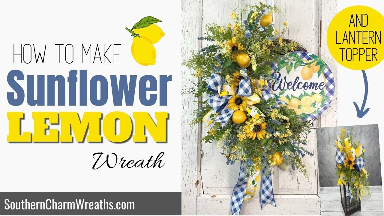 How to Make a Summer Lemon Welcome Wreath for Front Door with KIT