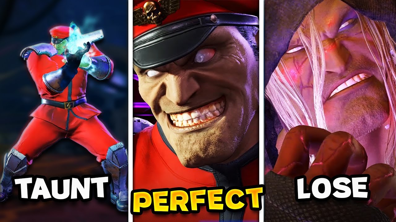 Street Fighter 6 — все анимации M. BISON (идеальные, насмешки, спецприёмы)