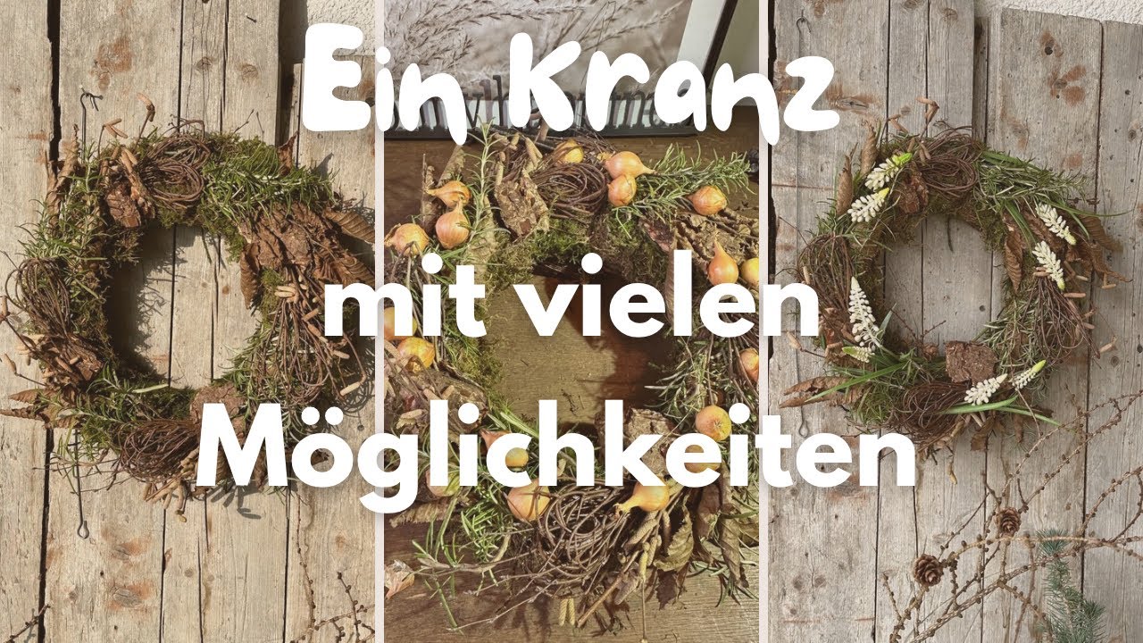 Frühlings-/ Osterkranz mit natürlichen Materialien selber machen * DIY