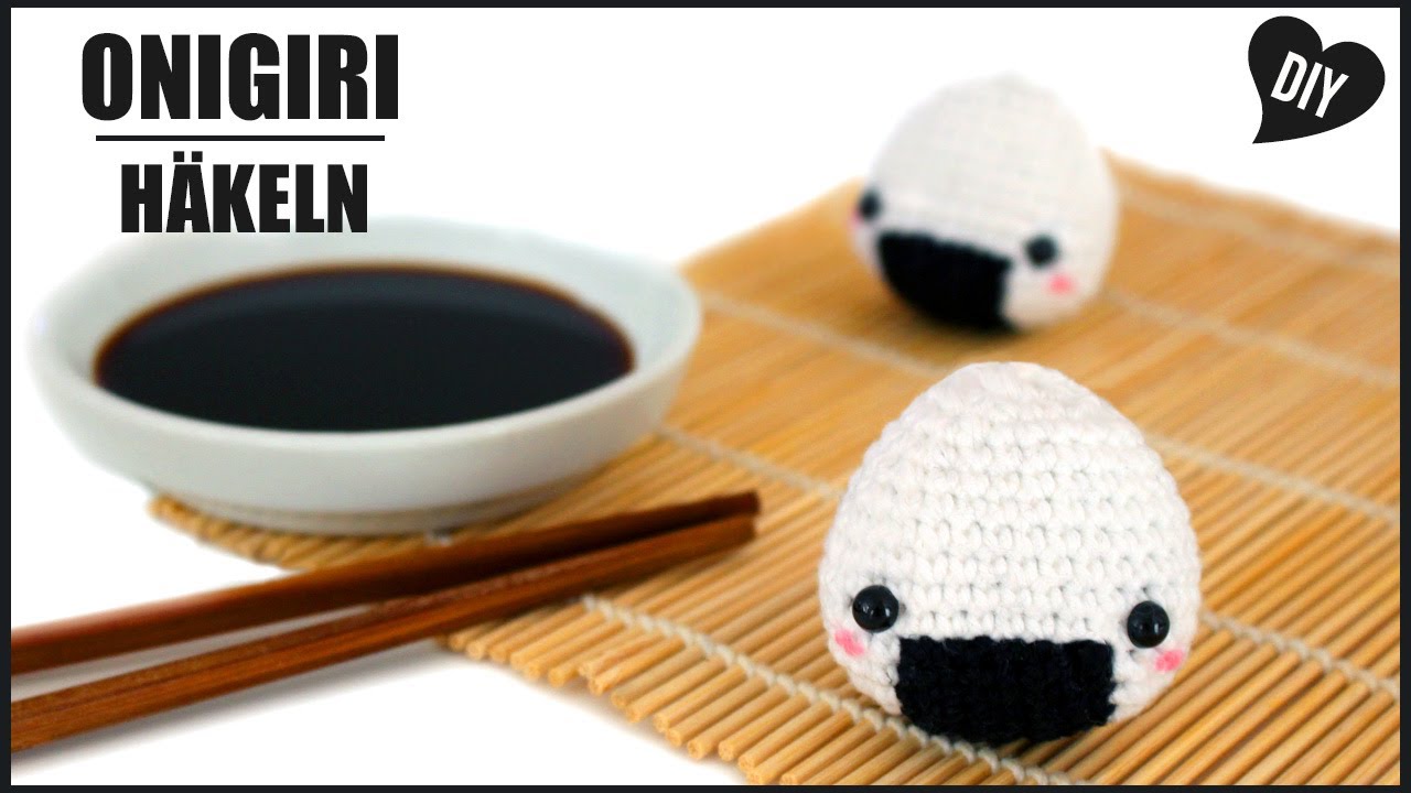 Onigiri häkeln | japanische Reisbällchen Häkelanleitung - DIY by Pfirsichteufel