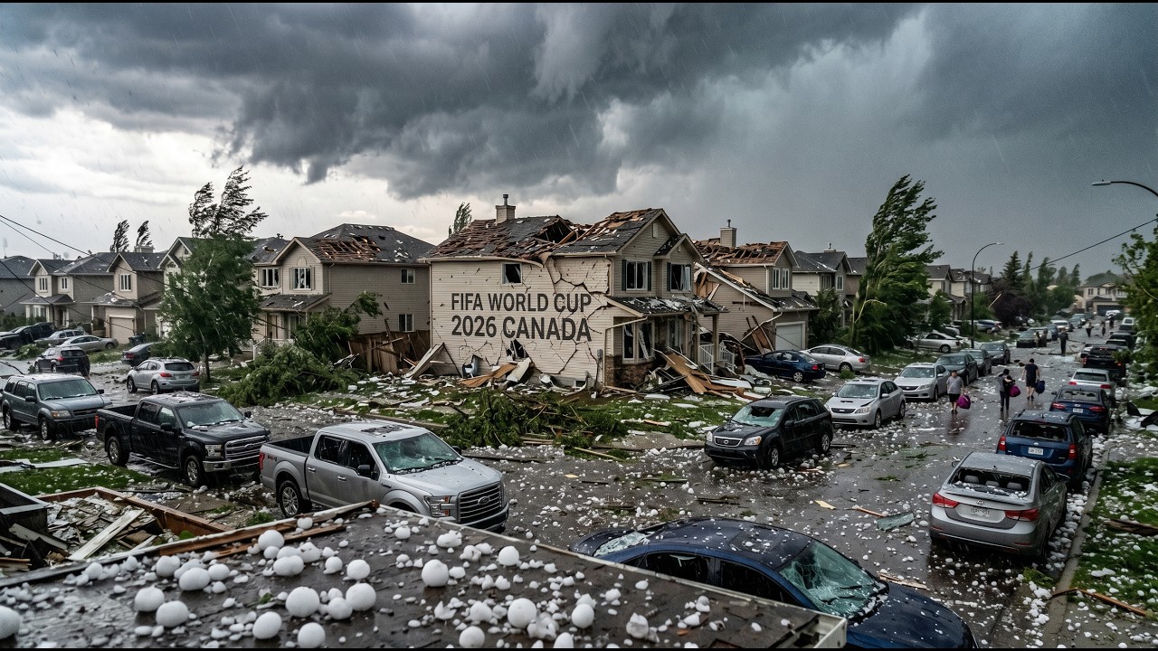 Chaos in western Canada! Hail hits vehicles and homes in Alberta.