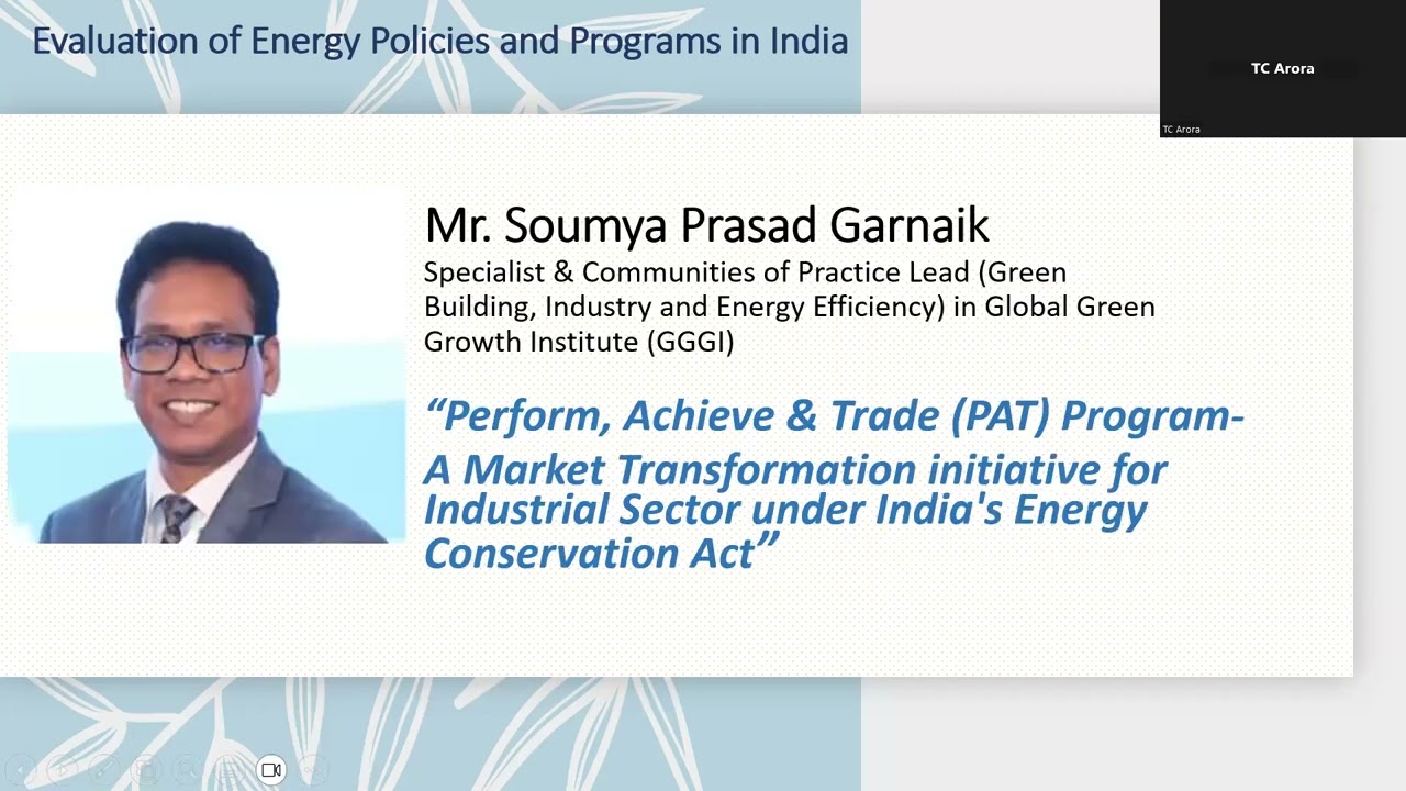 EEAP Webinar Series, Evaluation of Energy Policies and Programs in India