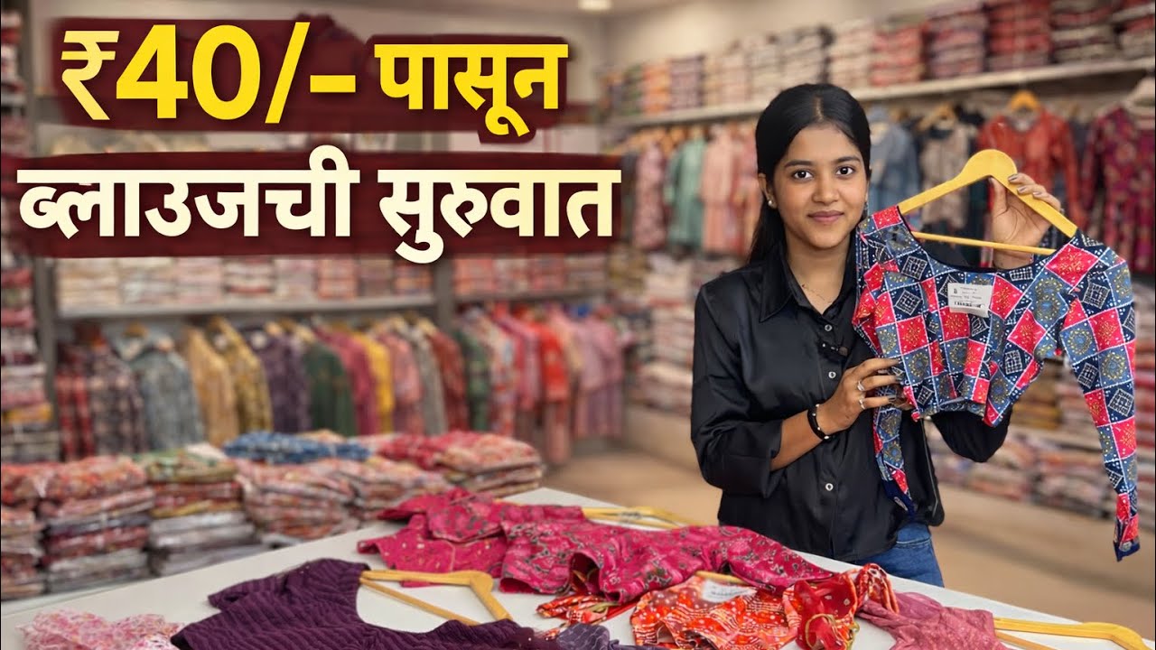 रेडीमेड ब्लाऊज ✨किंमत फक्त ₹40/- पासून 💥,Surat readymade Blouse Wholsale Market #Readymadeblouse