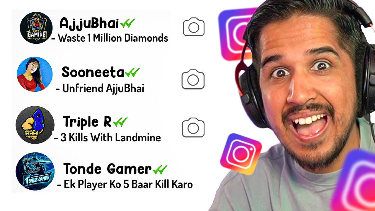 BIG FREE FIRE YOUTUBERS GAVE ME CHALLENGE