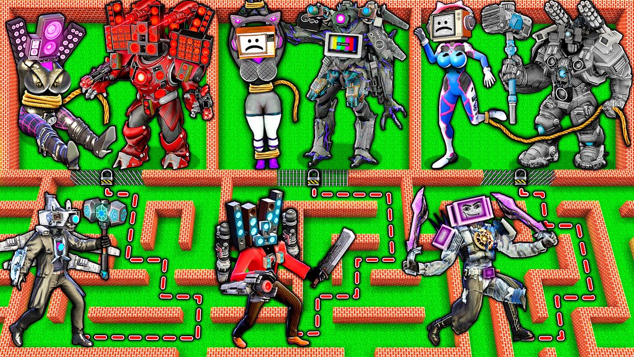 CHOOSE the RIGHT TV WOMAN to SAVE from UPGRADED TITAN BOSSES in SURVIVAL MAZE in MINECRAFT animation