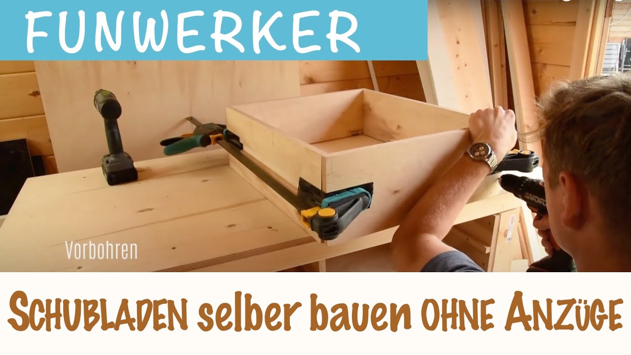 DIY - Schubladen ohne Auszüge für die  Werkbank selber bauen // wood drawer without drawer pullouts