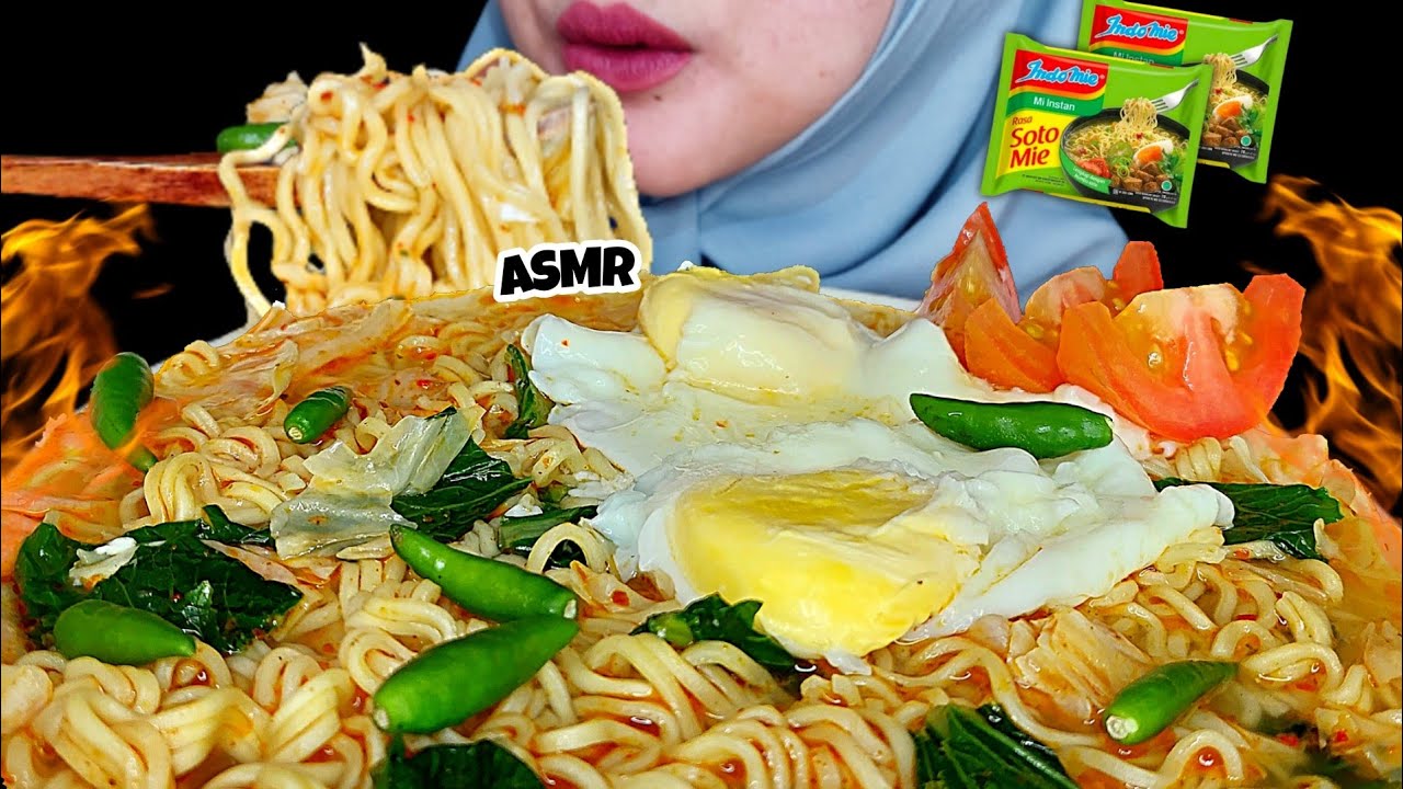 ASMR INDOMIE KUAH RASA SOTO TOPPING TELUR & CABE RAWIT | ENAK BANGEETT❗️🥺| ASMR Indonesia
