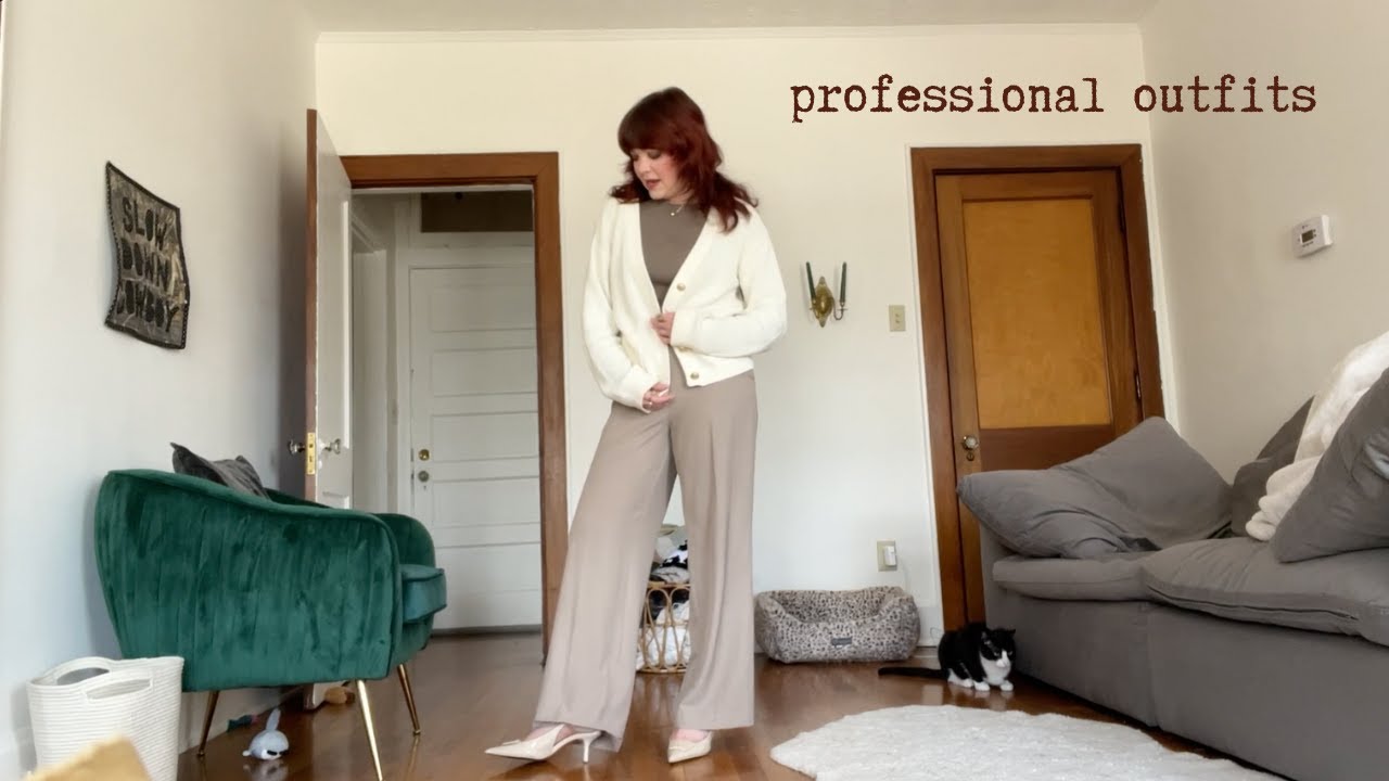 asmr professional work outfits try-on 🖤 {as a court reporter & legal videographer} ⚖️