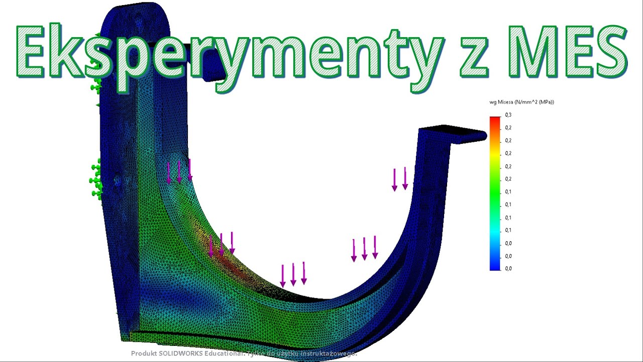 [205] Uchwyt - eksperymenty MES | Symulacja | Analiza w SolidWorks 3D